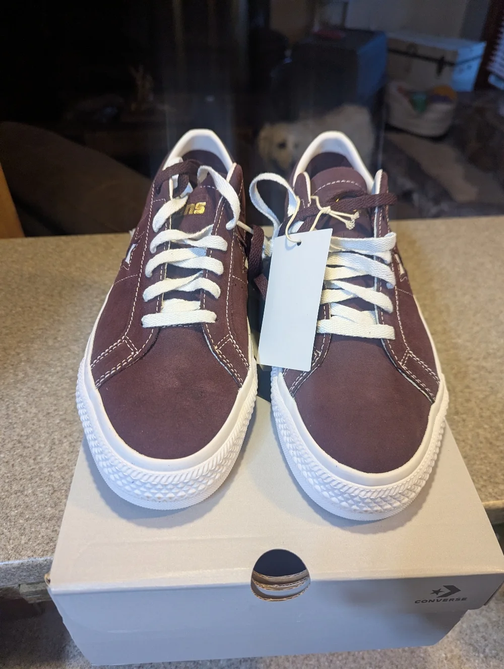 Converse One Star Low Top Sneakers - Burgundy with White Star - Picture 2 of 5